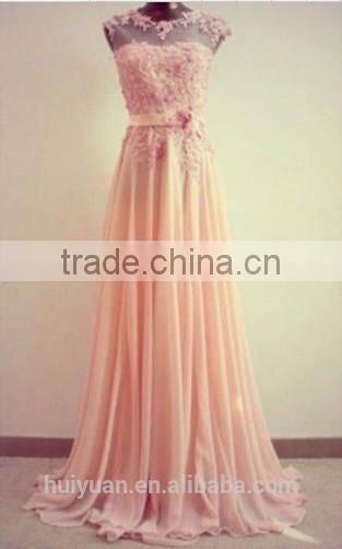 pink high neck lace low back cut arabic evening dress long