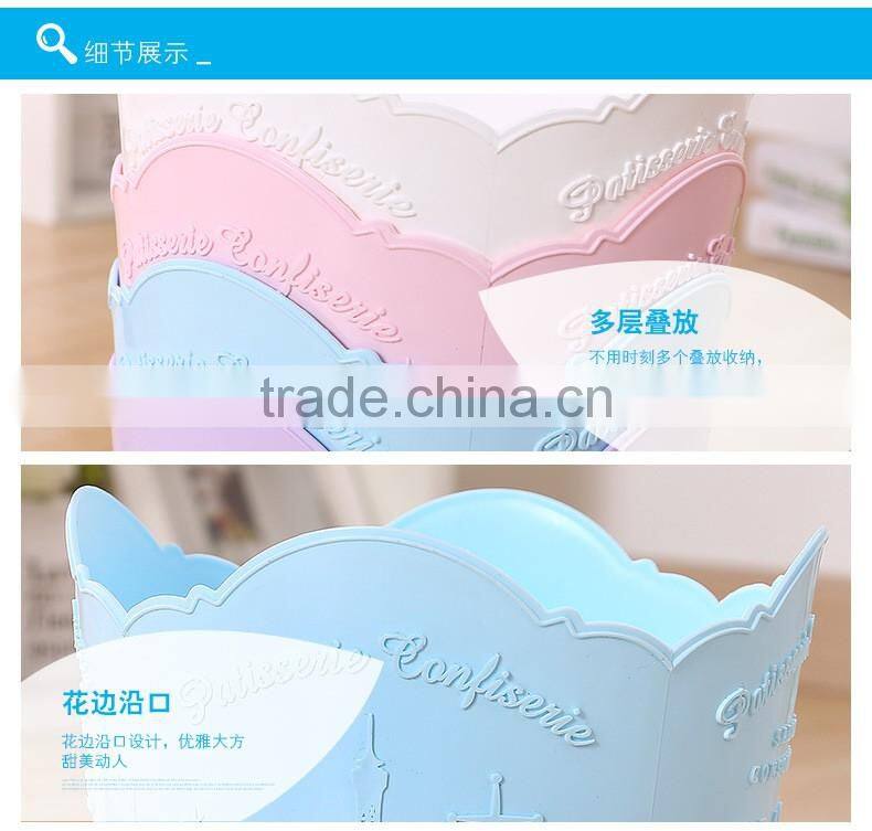 office waste paper garbage open top round plastic trash can