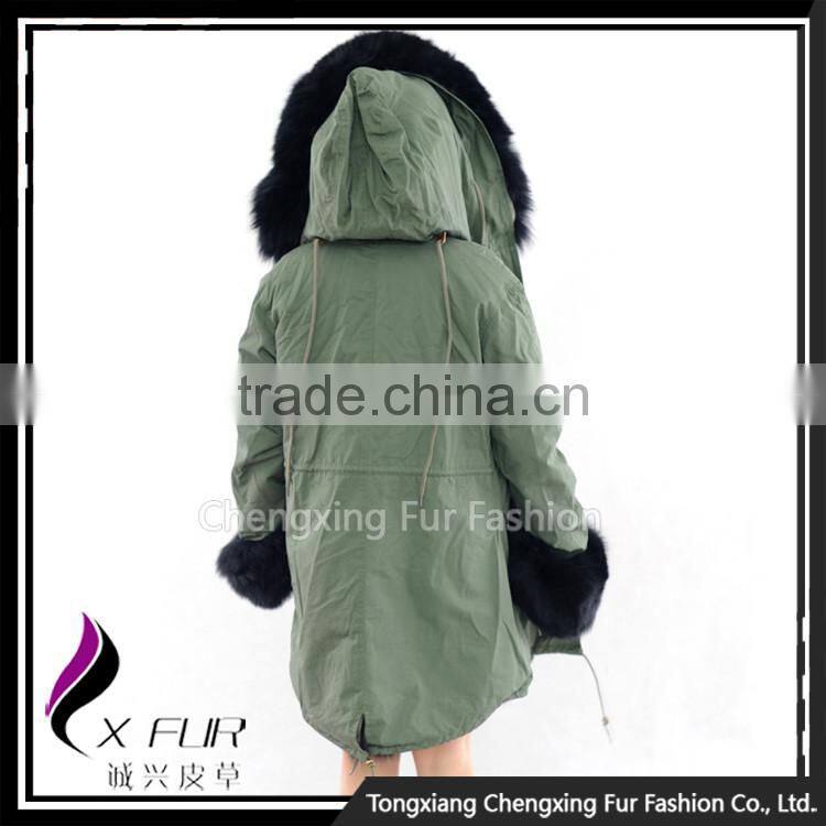 CX-G-P-02 Hot Sale Fox Fur Real Fur Parka Warm Winter Wear for Ladies Parka