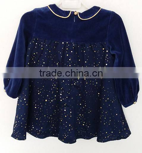 baby girl violet shiny stars printed dress for summer