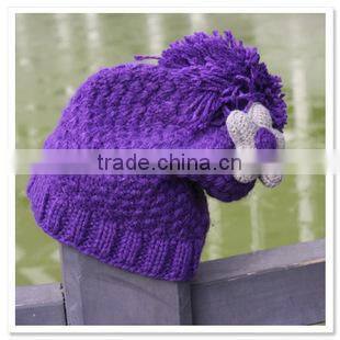 fashion computer knitted beret hats in white majored producer factory