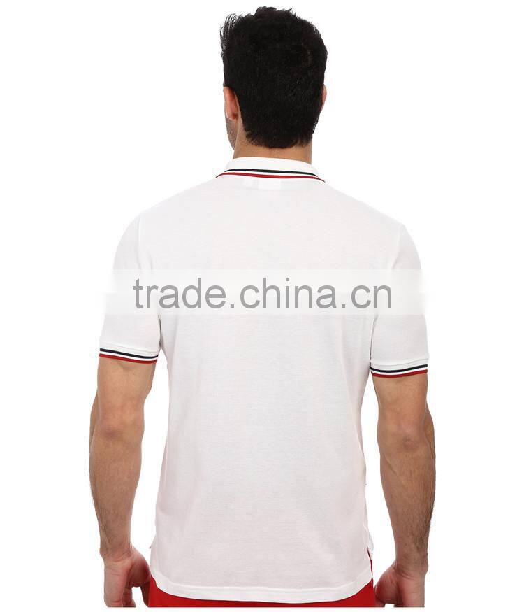 2015 latest custom short sleeve mens fancy embroidered polo shirt, ribbing embroidered polo shirt