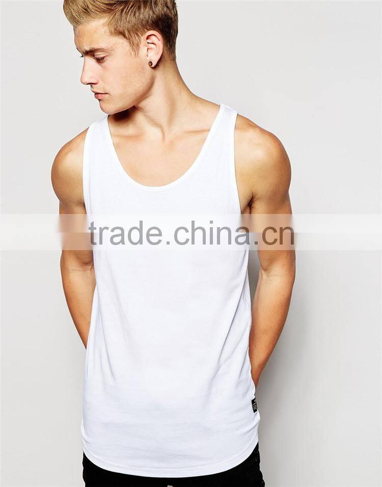 Mens plain white tank custom 100 cotton tank top