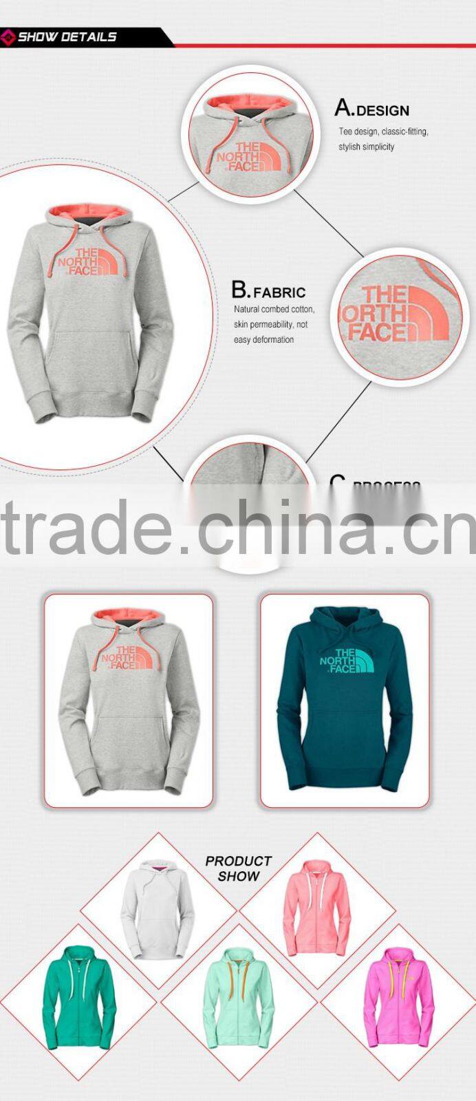 Free sample high quality cotton polyester hoodie
