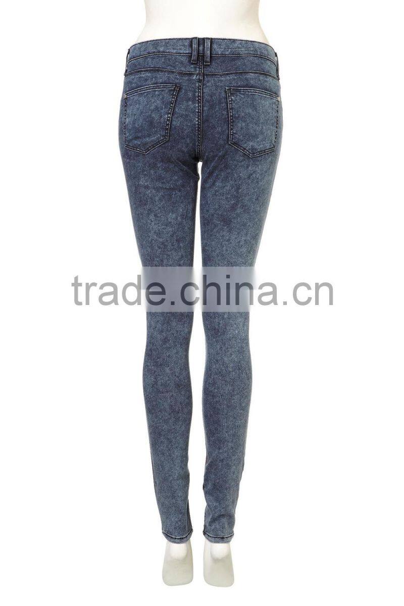 High quality stone washed women sexy skinny demin pants