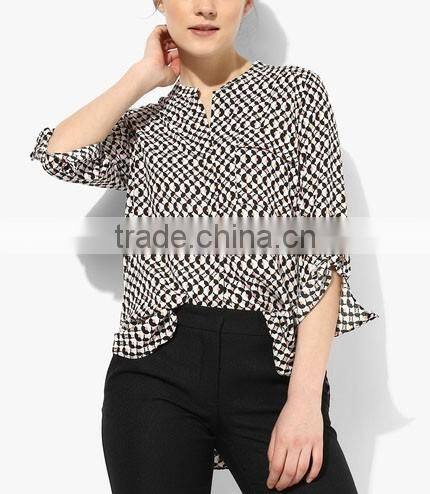 Latest shirt designs for women custom sexy ruffle raglan shirt