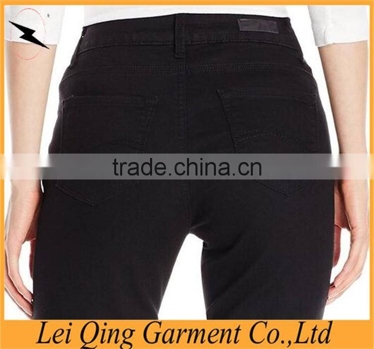 Simple style washing solid color women's skinny jeans apparel