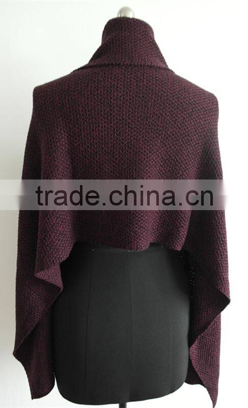 2014 Fashion ladies 5GG mossstitch poncho / wintercardigan