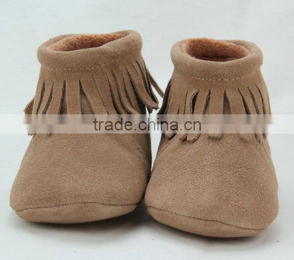 Popular fringe warm handmade moccasins baby boots