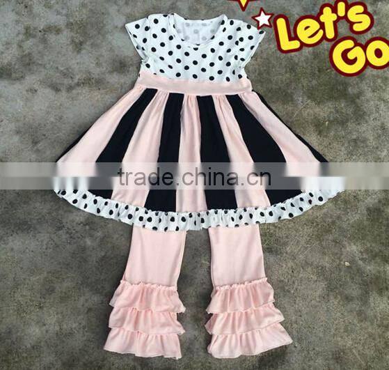 2015 Fashion baby winter fall chevron pajamas outfits girl clothing set gigle moon remake sets