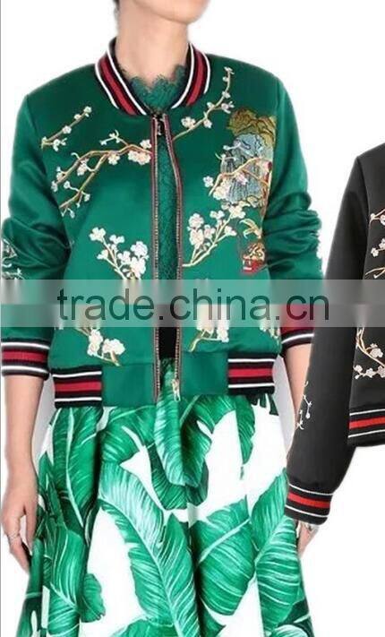 Runwaylover EY0987C New Style 2016 Women Fashion Embroidery Bomber Jackets
