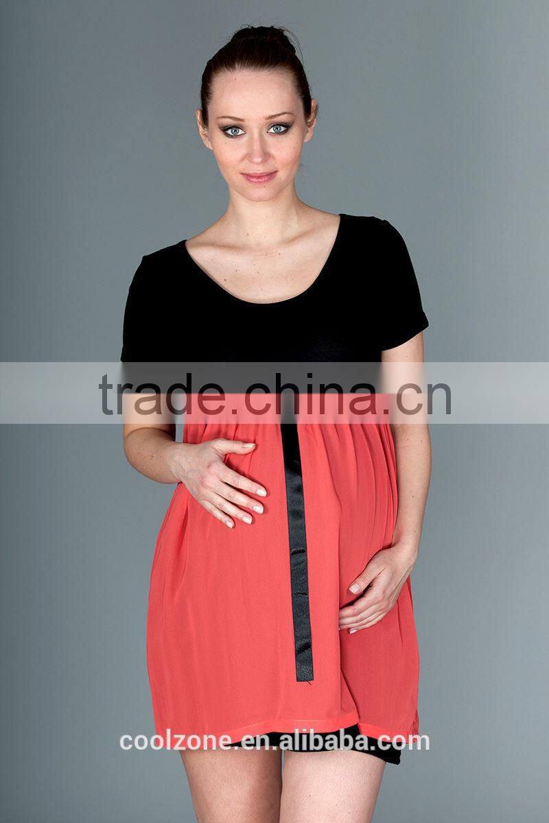 Maternity Wear Maternity Short Dress Dreamlike Chiffon Pregnancy Clothes Wholesale Maternity