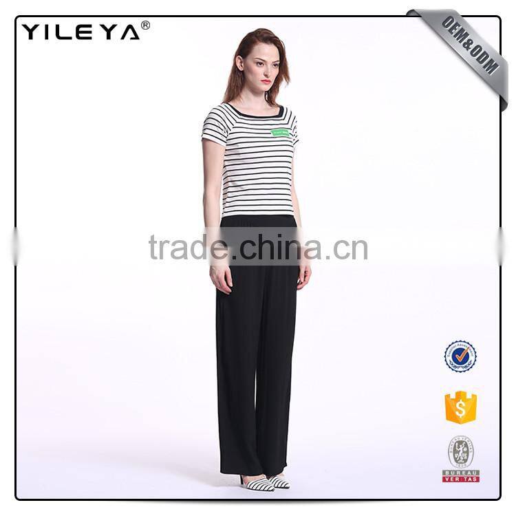 ODM services t-shirt custom,women short sleeve stripe t-shirt