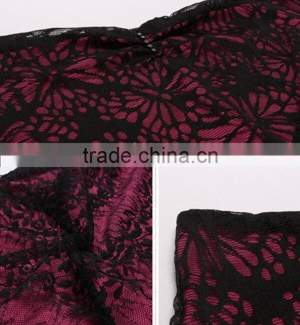 2015 fashion lace cotton middle waist sexy thong