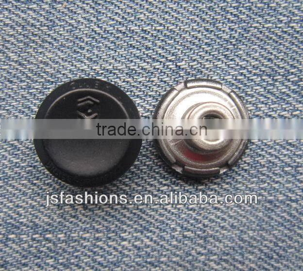 Fashion customized black alloy shank jeans button with high quality and competitive price