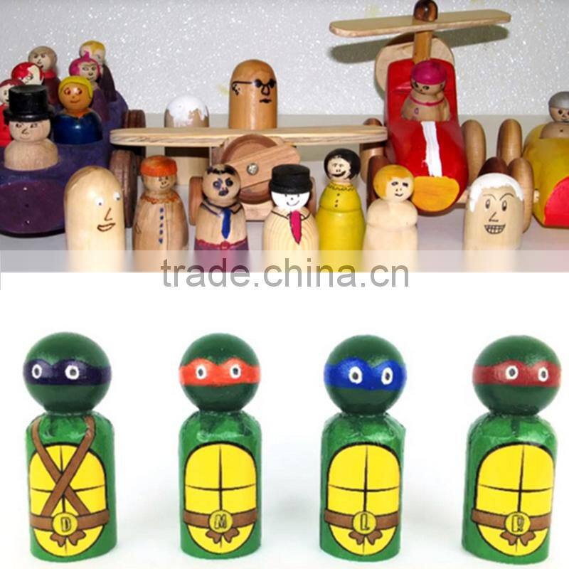 Unfinished Wood People Shape Family Peg Dolls Handmade Toy DIY Craft