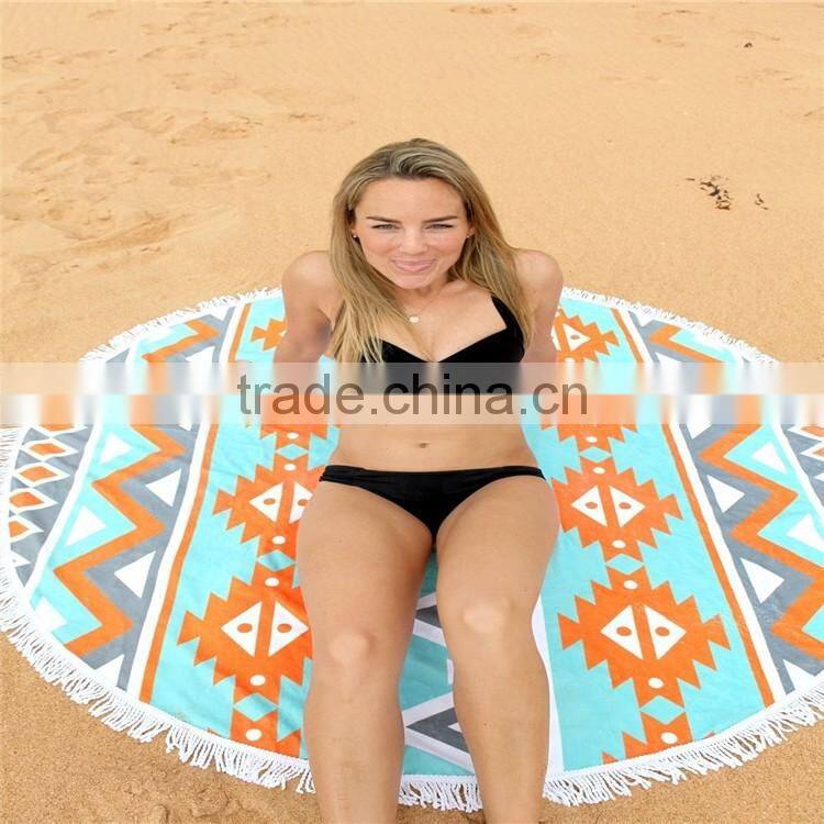 Reactive print 100% cotton fabric beach blanket round