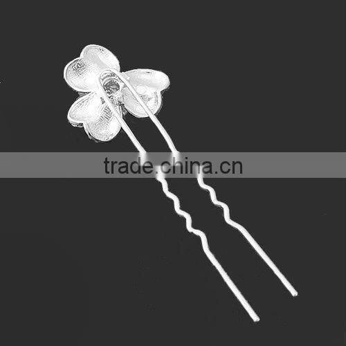 2015 wholesale fashion crystal leaf hair pins