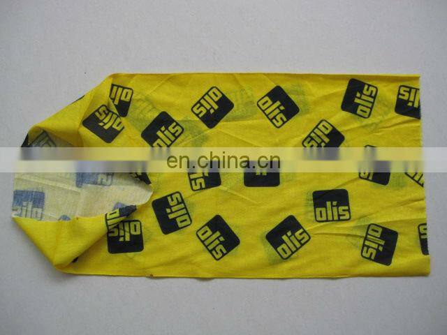 Promotional full mold logo printing high elastic yellow multi seamless bandana outdoor sports tubular bandana biker bandana
