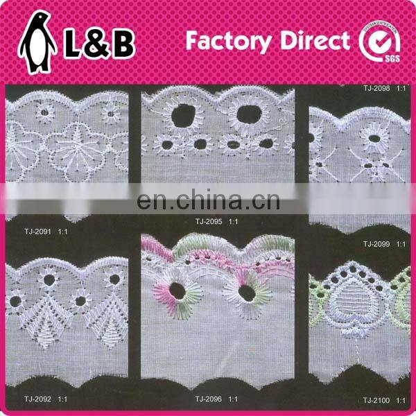 White Embroidery lace cotton trimming