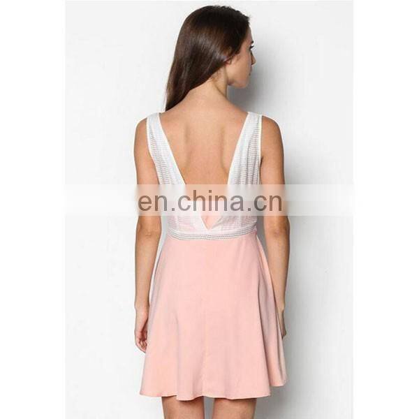 OEM 2016 women casual dress fashion sleeveless layered lace dress