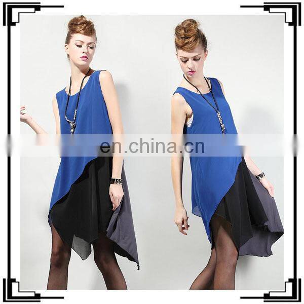 New arrival summer fashion sleeveless chiffon women dress