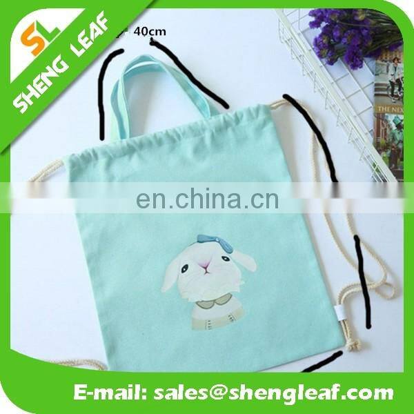 Lovely portable light cotton canvas drawstring bag