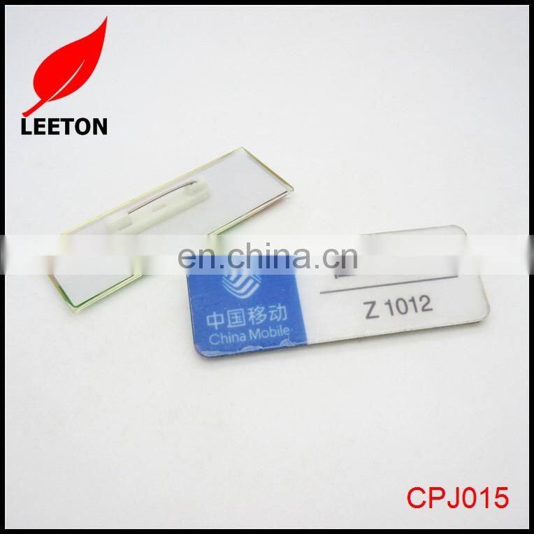 Custom plastic rectangle school name tag