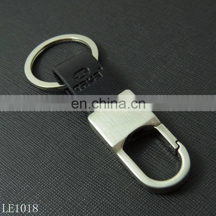Hot Sale Promotional Real Leather Metal Carabiner Key Chain