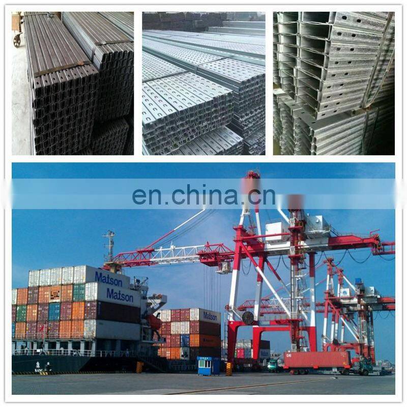 Galvanized non slotted / not perforated strut steel c channel
