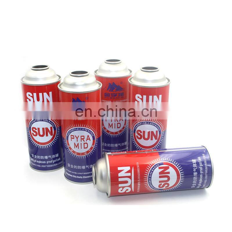 Round Shape Portable butane gas cartridge and butane gas canister 220g