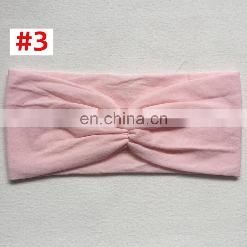 Girl Solid Nylon headband Kids concise handmade headwear 10colors