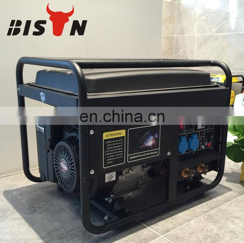 BS6500WGDP White BISON China Taizhou 5kva12v Portable Gasoline Motor Generator Welding machine Dual-use Welder Machine