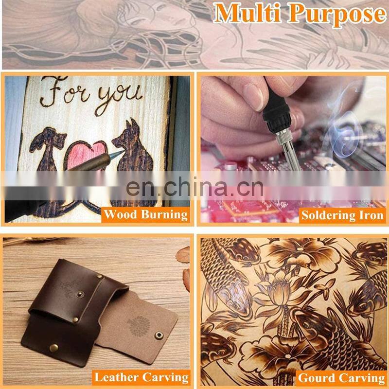 110pcs LCD Display Digital Wood Burner Pyrography Kit Soldering Iron Set