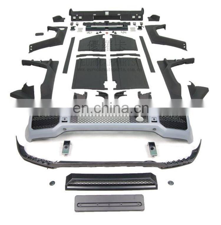 Hot body kits for G class G550 G450 G350 G320 to G63 auto parts front bumper front lip rear bumper over fenders full set