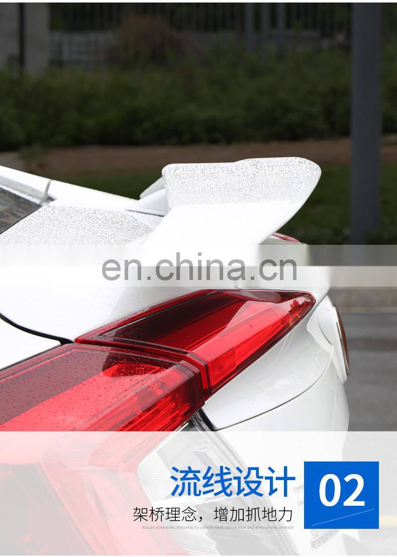 Factory forged plastic auto exterior accessories universal bumper universal trunk spoiler wing