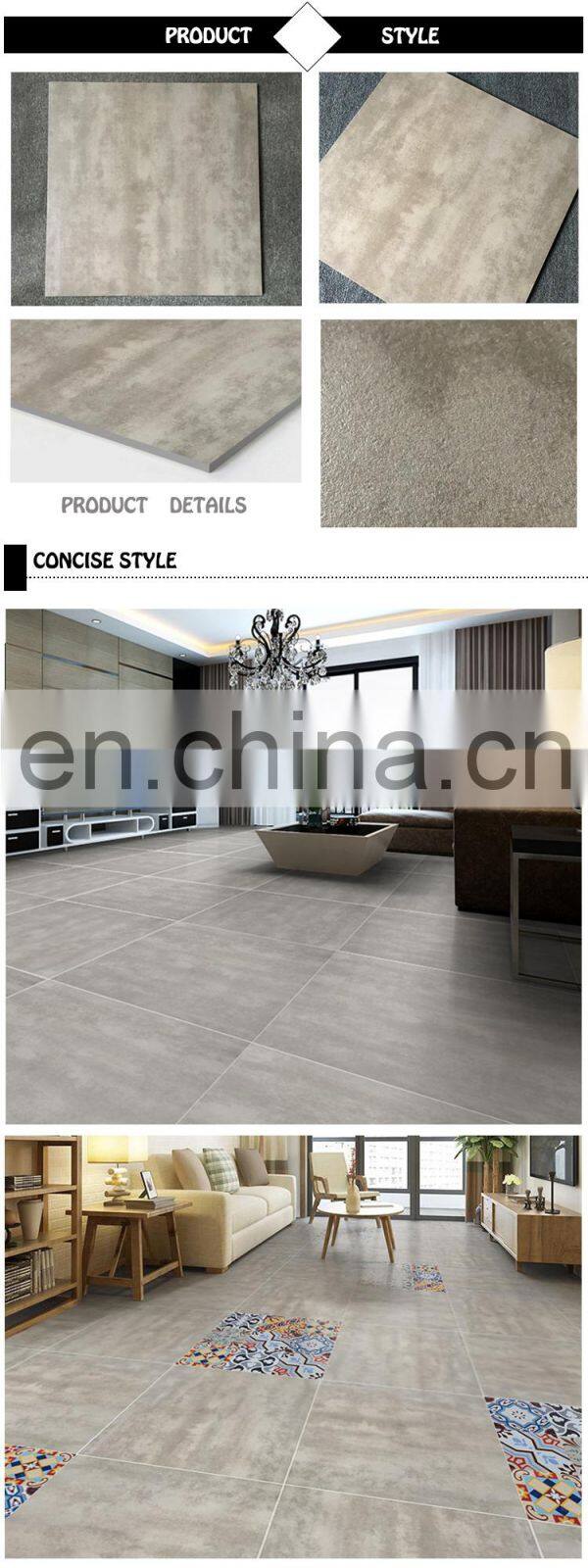 gray color glazed tiles 600X600mm grey tile matt non-slip rustic floor tile