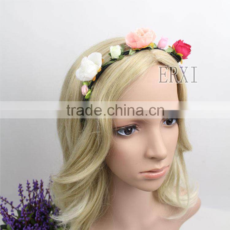 Artificial Flower Rose Wedding Garland Bridal Wreath Hair Accessories