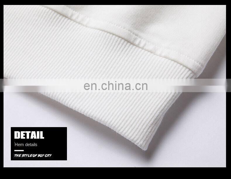 Custom brand round neck plain sweatshirt 100% cotton high quality men custom pullover hoodie plus size men t-shirt