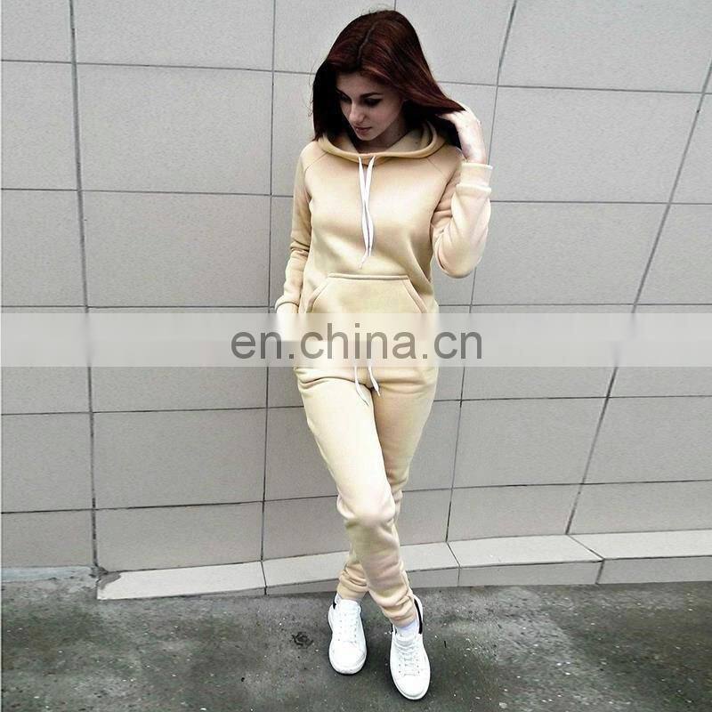 Wholesale custom fashion women's hoodie hoodie pants solid color sportswear sweatshirt sportswear sweatshirt