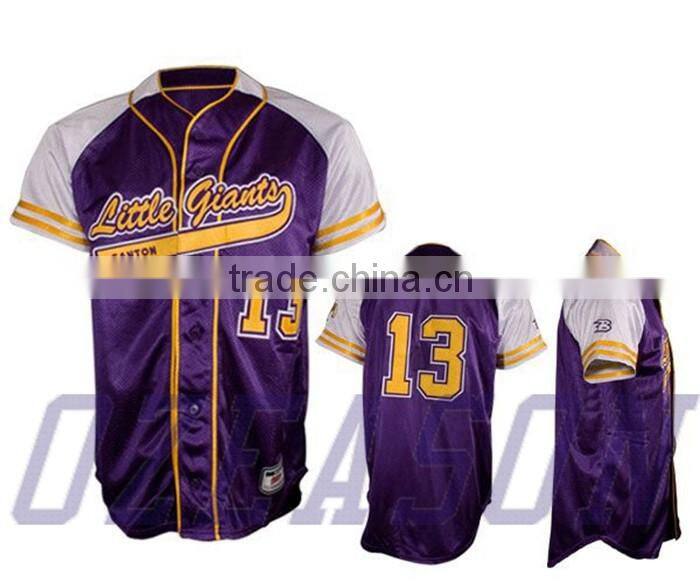 100% Polyester Full Dye Sublimation Blank Baseball Jersey