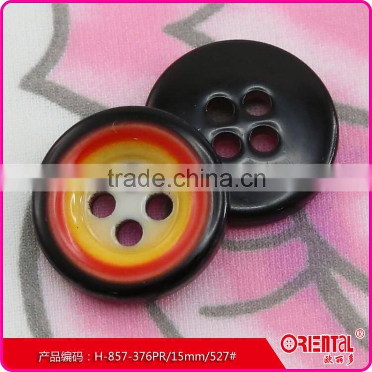 fancy 4holes plastic shirt buttons in yellow