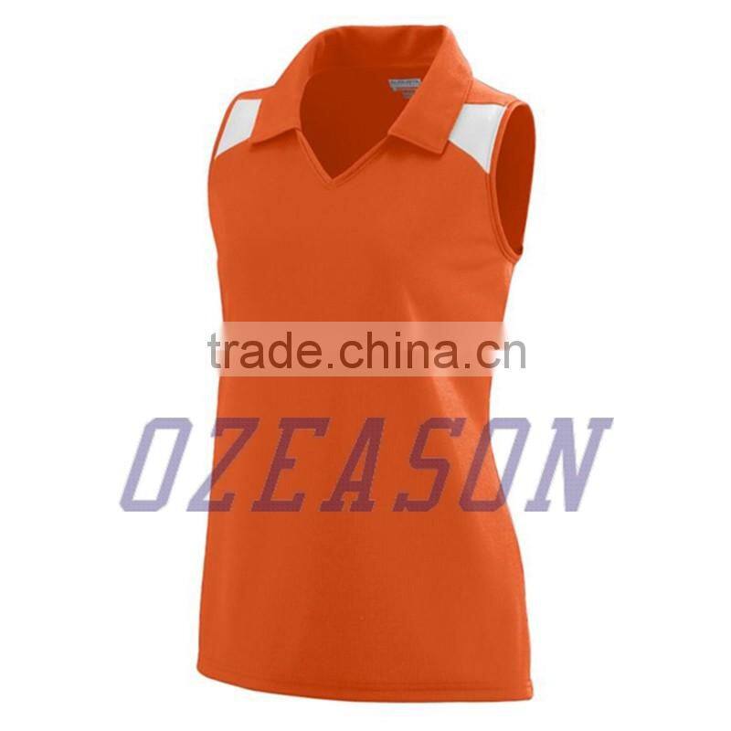 Wholesale latest design plain blank women's volleyball shirts