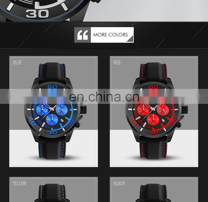 SKMEI 9154 Multi Functional Men Quartz Wrist Watches Chronograph Waterproof Fashion Leather Reloj De Hombre