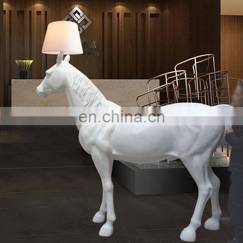 High quality nordic industrial custom e27 bulb metal standing floor light indoor decor horse designer led floor lamp