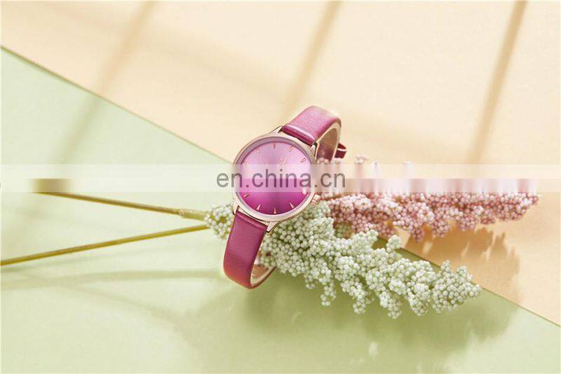 SHENGKE New Fashion Simple Style Temperature Change Color Women Watch Sunray Color Change Men Women Quartz Wristwatches