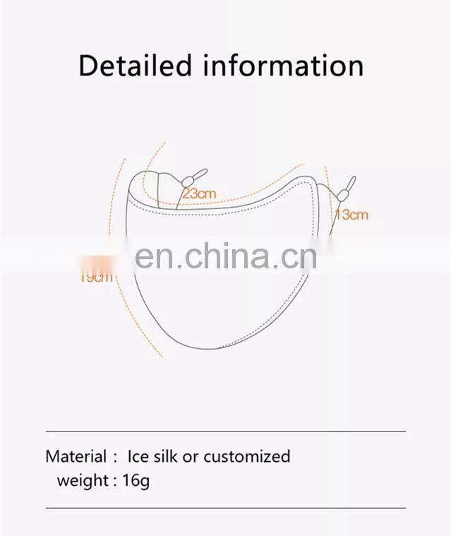 Summer UV Protection Sunscreen Maskes 3D Face Covering sun ultraviolet Dry-Fit Respirator Cooling Ice Silk Mask