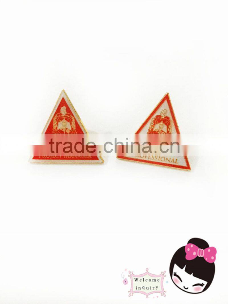 Custom lapel pin badge flag blue red and green dog tags