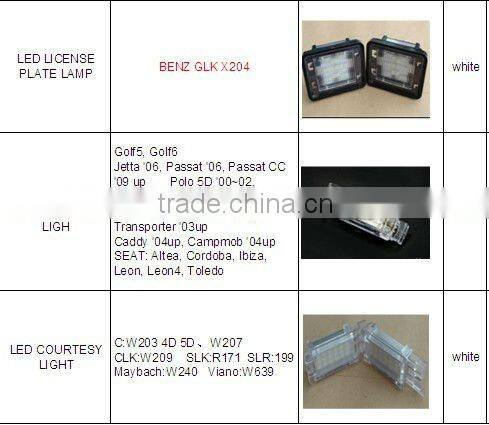 Touran LED number plate light/led license plate lamp