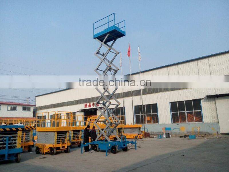 CE approved four wheels hydraulic mobile scissor lift platform SJY0.5-8